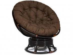 Кресло-качалка Papasan w 23/01 B с подушкой Antique brown, ткань Коричневый в Аше - asha.магазин96.com | фото