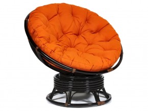 Кресло-качалка Papasan w 23/01 B с подушкой Antique brown, ткань Оранжевый в Аше - asha.магазин96.com | фото