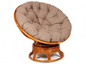 Кресло-качалка Papasan w 23/01 B с подушкой Cognac, экошерсть Коричневый в Аше - asha.магазин96.com | фото