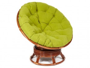 Кресло-качалка Papasan w 23/01 B с подушкой Pecan, флок Олива в Аше - asha.магазин96.com | фото