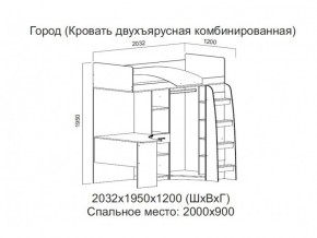 Кровать двухъярусная комбинированная в Аше - asha.магазин96.com | фото