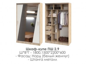 шкаф-купе ПШ-2.9 1500 Норд Белый жемчуг 1500 в Аше - asha.магазин96.com | фото