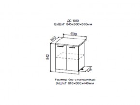 Шкаф нижний ДС600 с полкой (2 дв) в Аше - asha.магазин96.com | фото